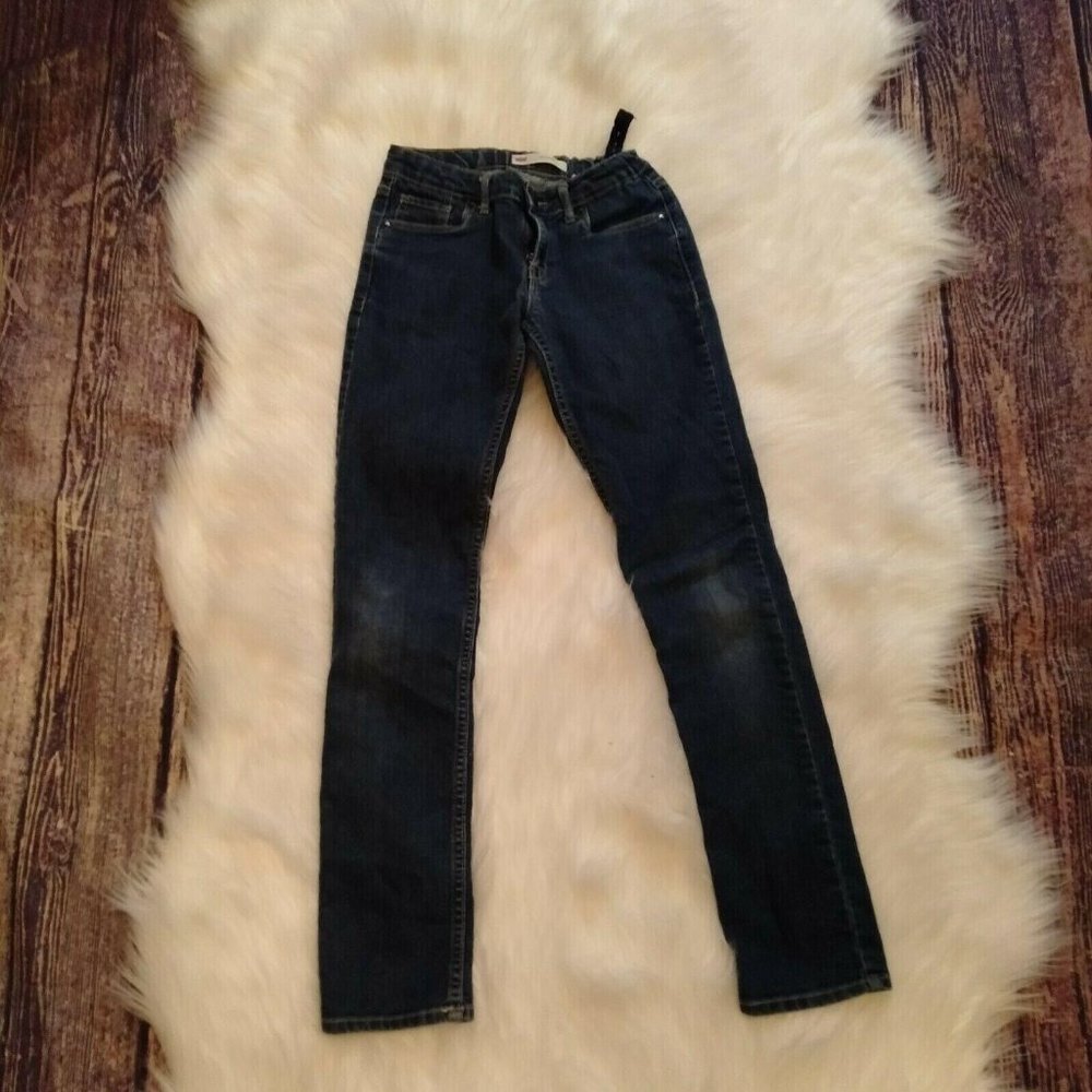 Levis 711 Medium Wash Denim Stretch Jeans Boys 12 REG Casual Elastic Adjusters